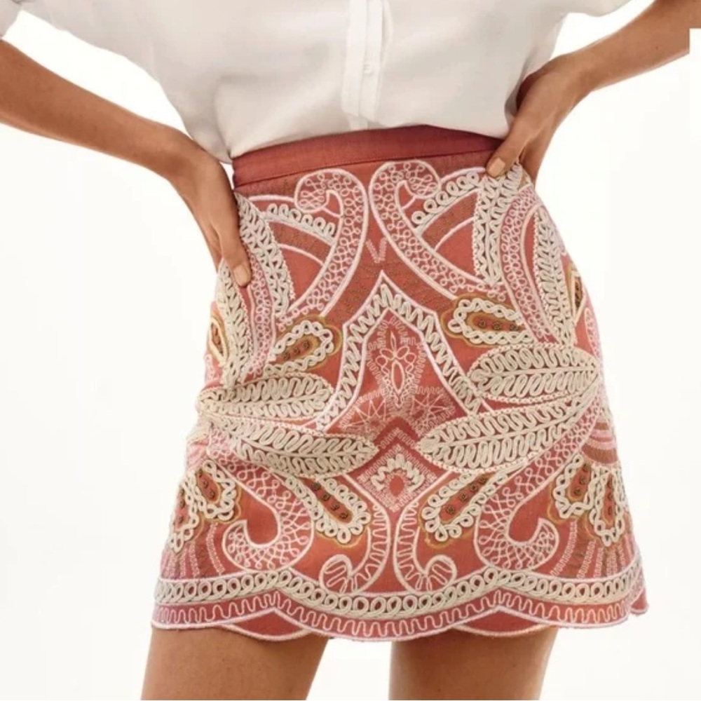Anthropologie Beaded Mini Skirt